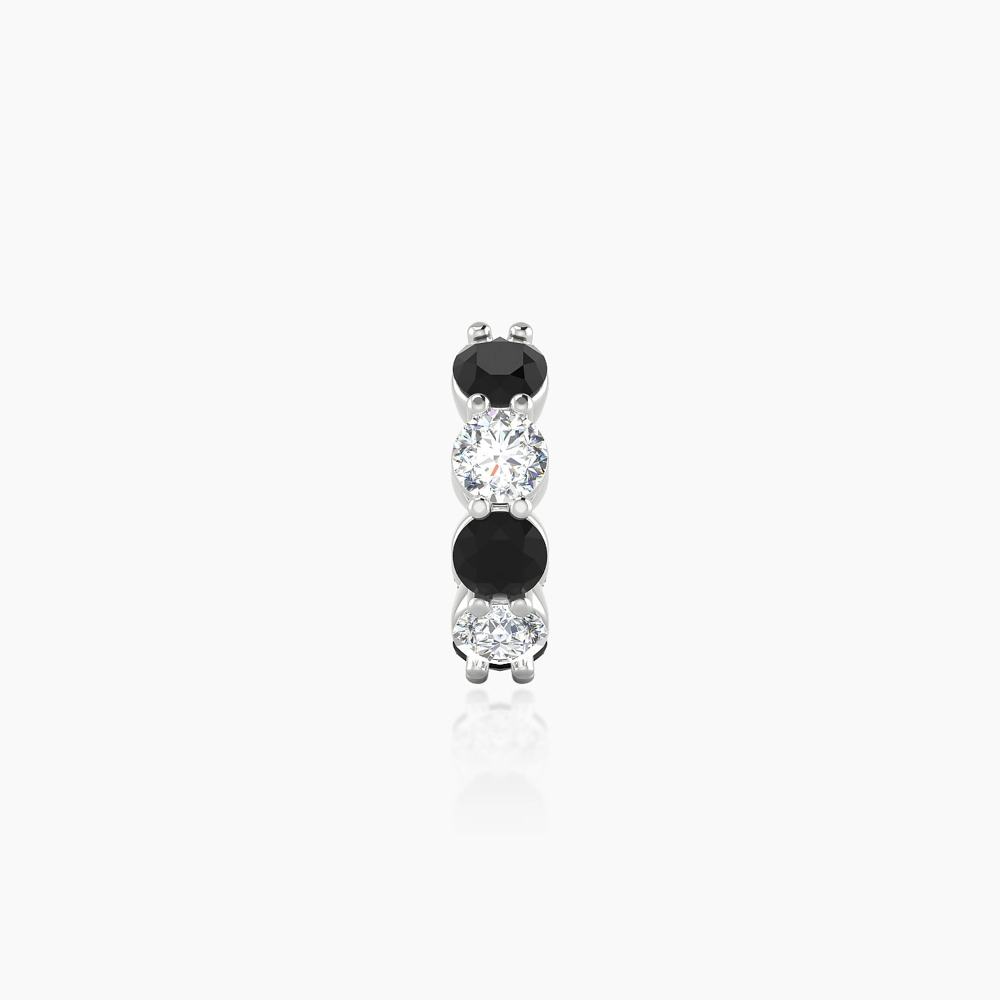 Diana | 18k White Gold 6.5 mm Black Diamond & Diamond Hoop Piercing