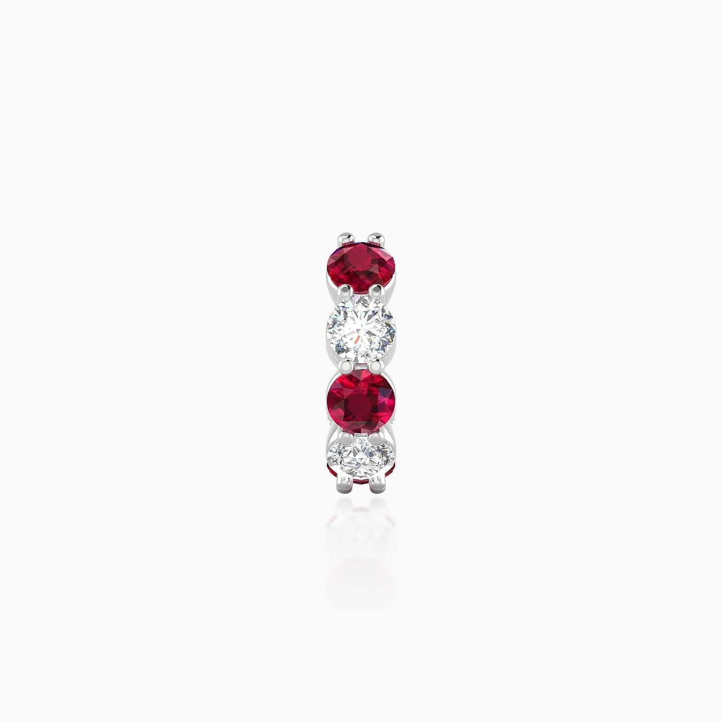 Diana | 18k White Gold 6.5 mm Ruby & Diamond Hoop Piercing