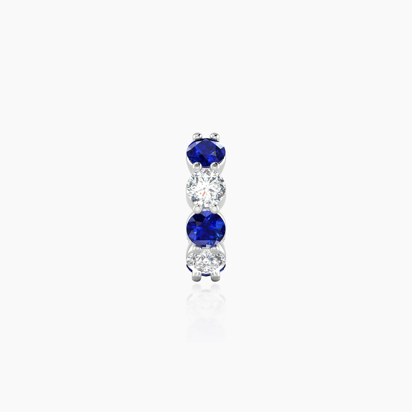 Diana | 18k White Gold 6.5 mm Sapphire & Diamond Hoop Piercing