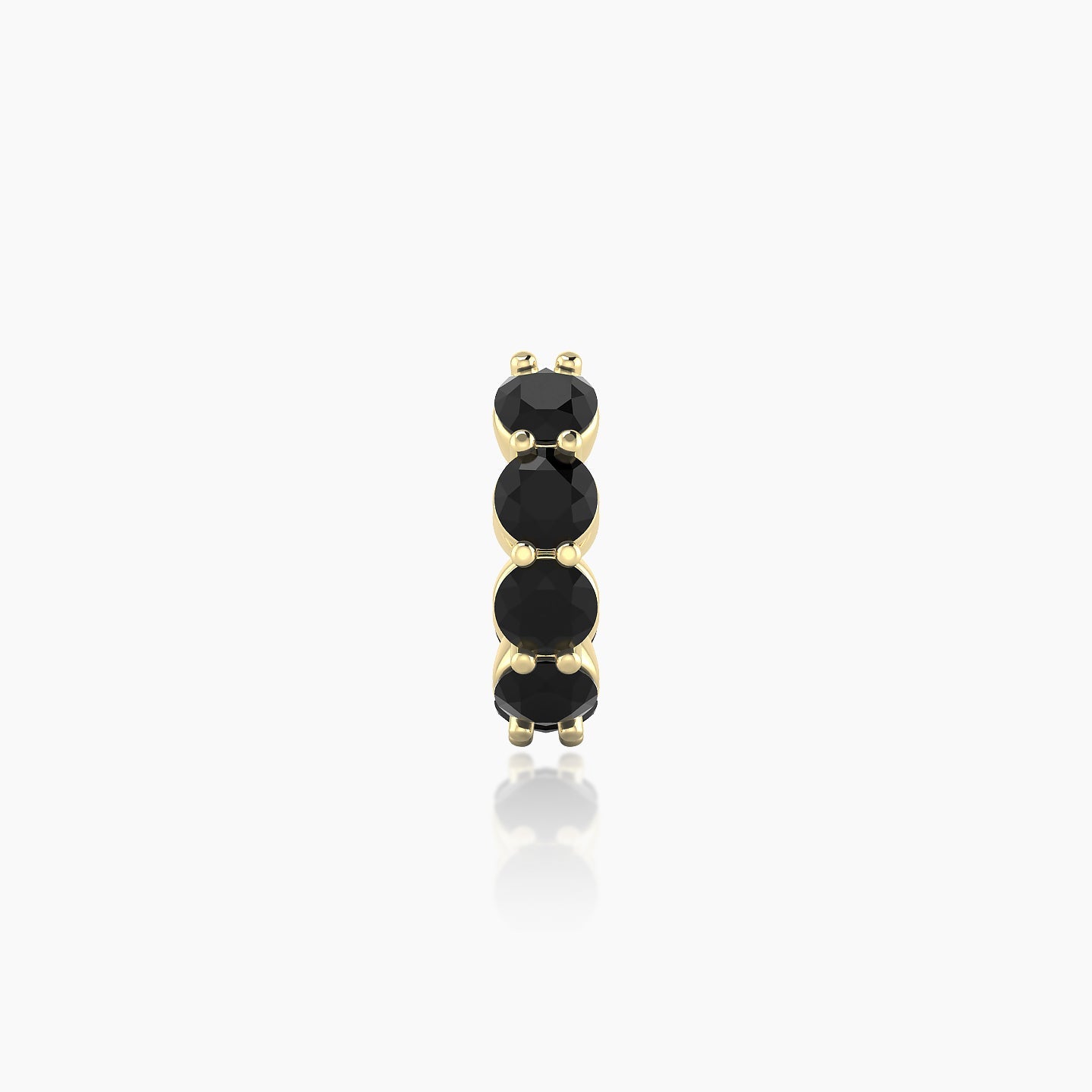 Diana | 18k Yellow Gold 6.5 mm Black Diamond Hoop Piercing