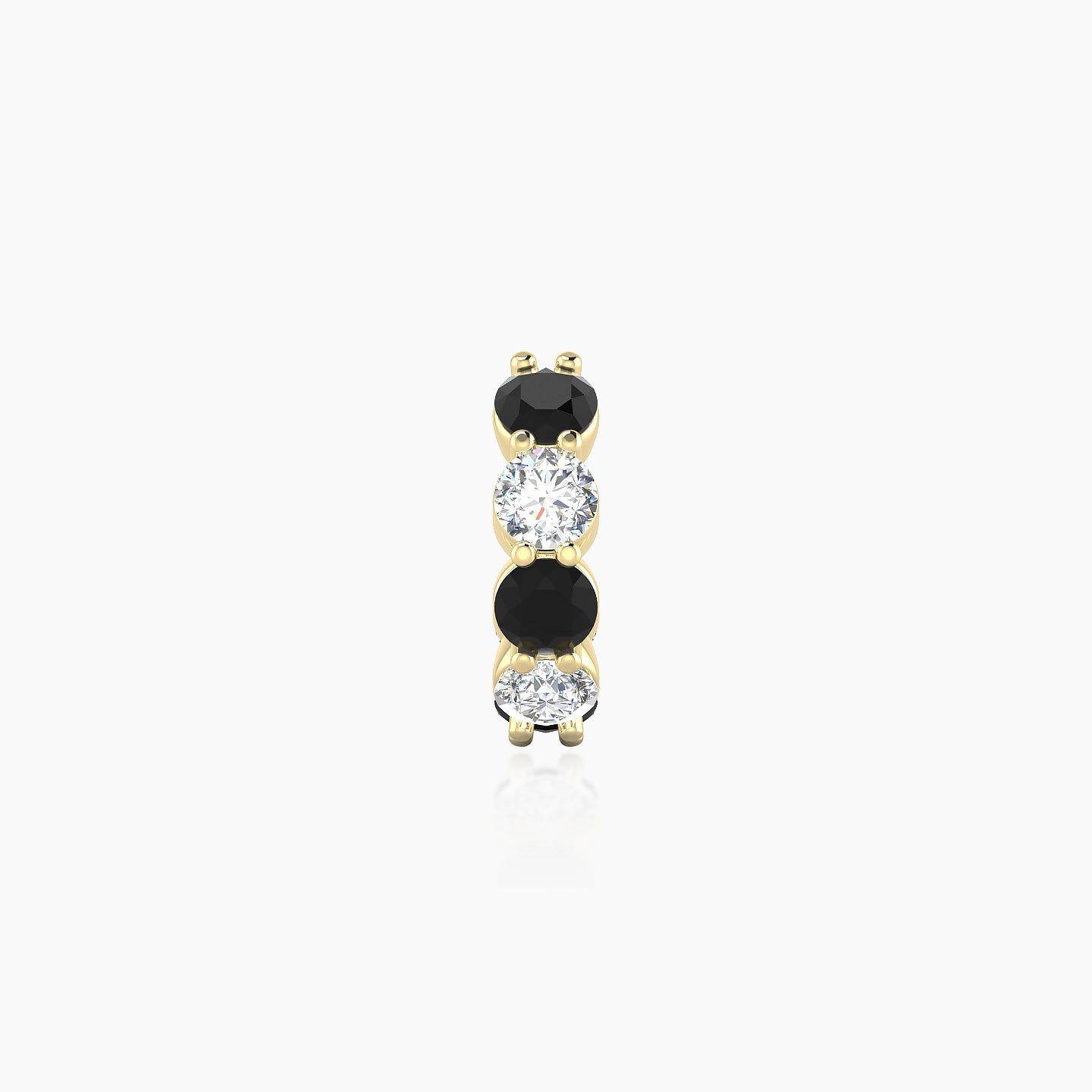 Diana | 18k Yellow Gold 6.5 mm Black Diamond & Diamond Hoop Piercing