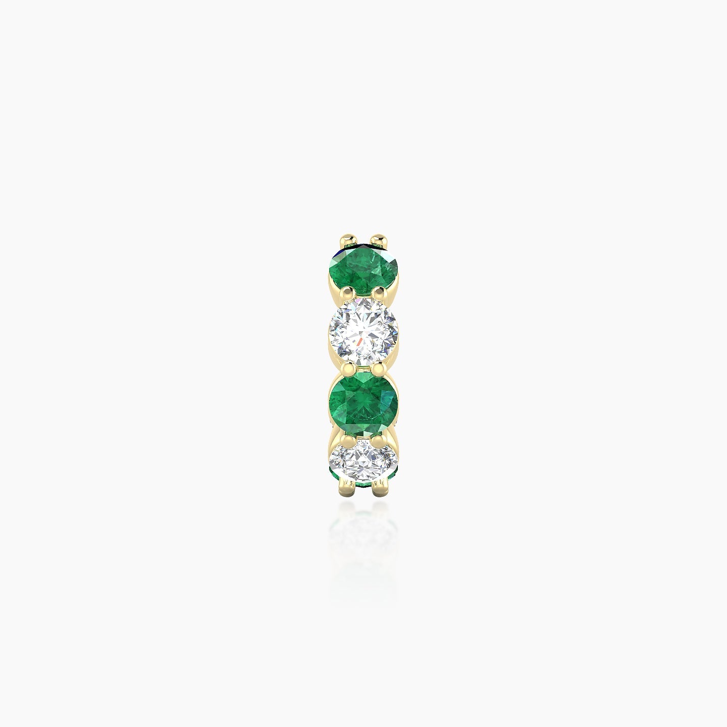 Diana | 18k Yellow Gold 6.5 mm Emerald & Diamond Hoop Piercing