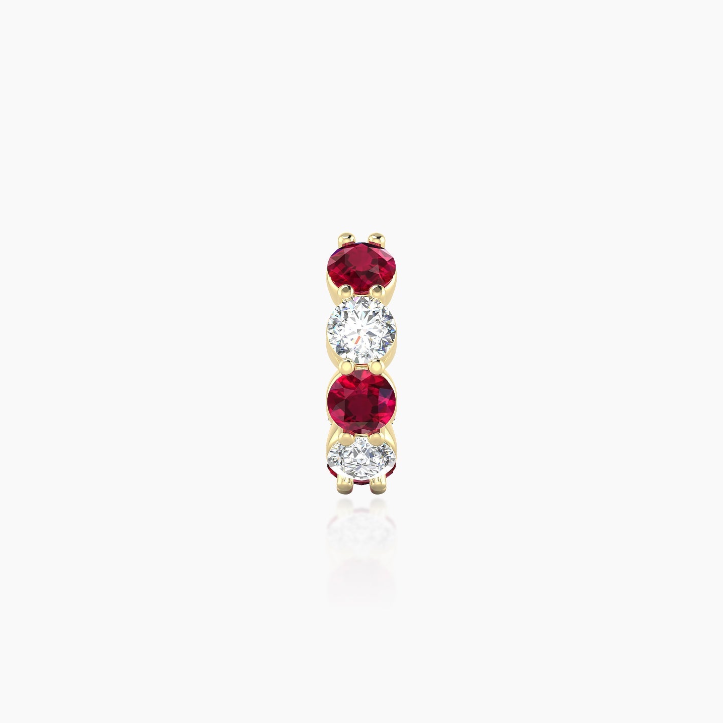 Diana | 18k Yellow Gold 6.5 mm Ruby & Diamond Hoop Piercing