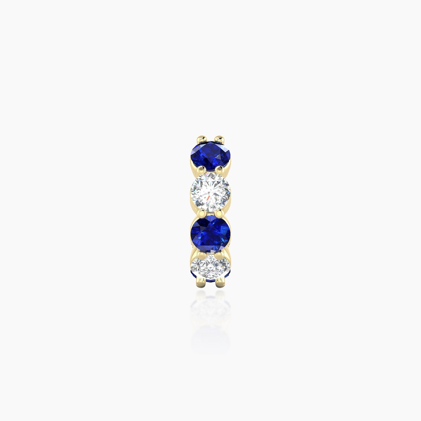 Diana | 18k Yellow Gold 6.5 mm Sapphire & Diamond Hoop Piercing