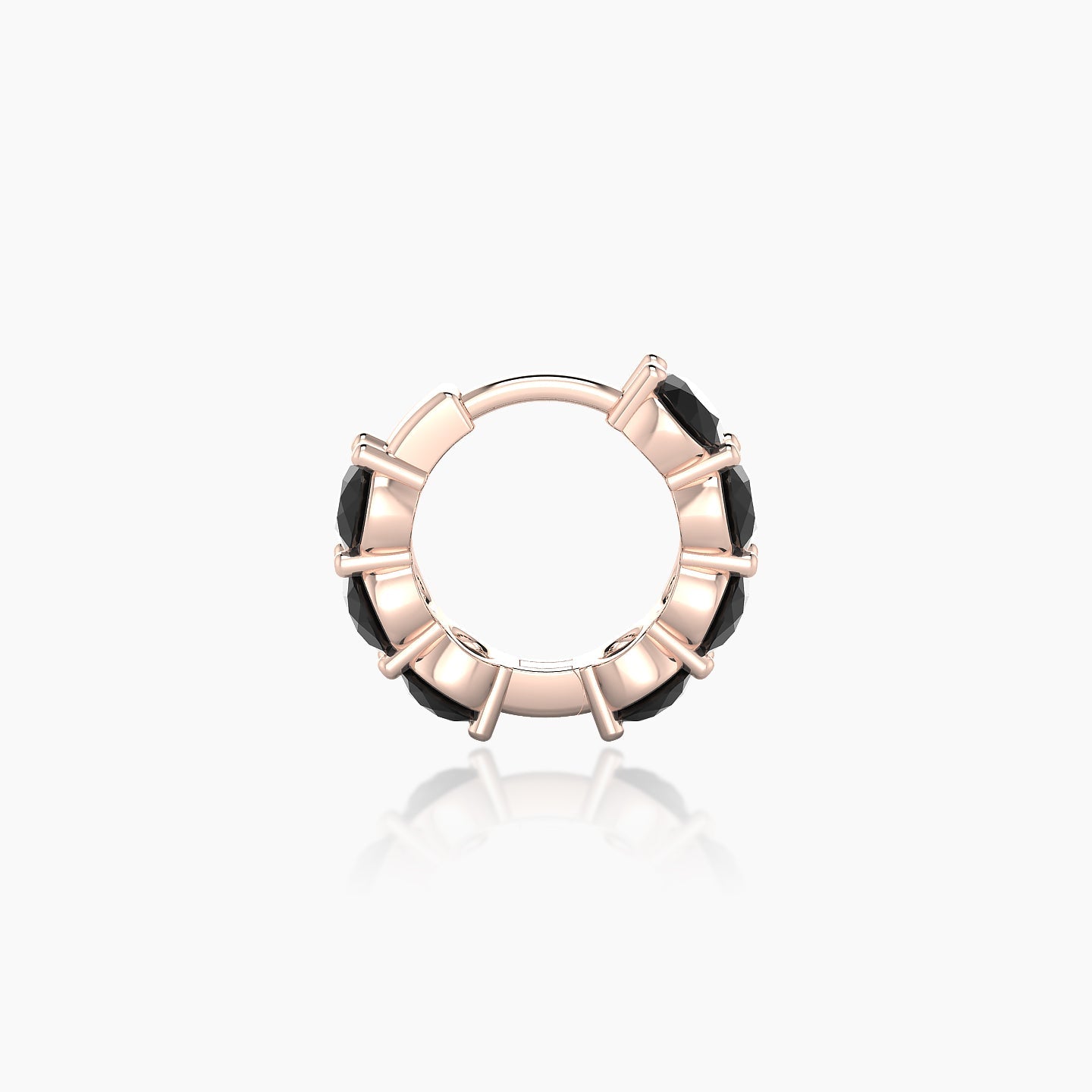 Diana | 18k Rose Gold 6.5 mm Black Diamond Hoop Piercing