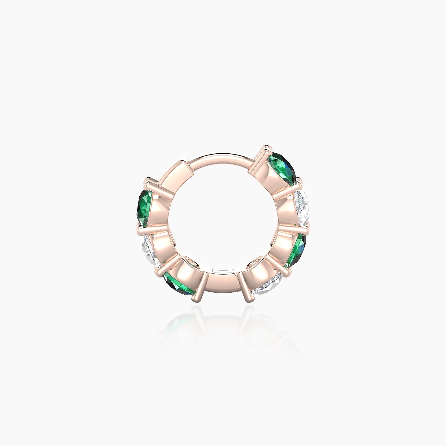 Diana | 18k Rose Gold 6.5 mm Emerald & Diamond Hoop Piercing