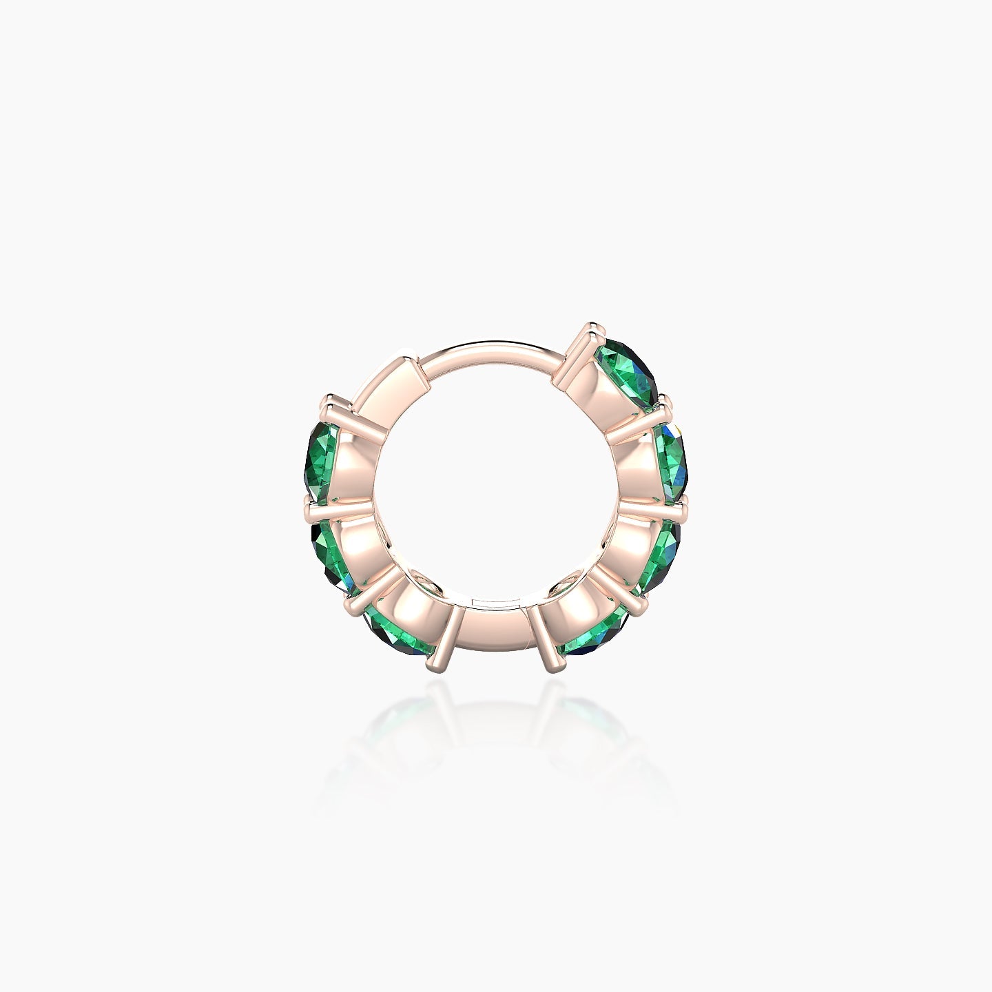 Diana | 18k Rose Gold 6.5 mm Emerald Hoop Piercing