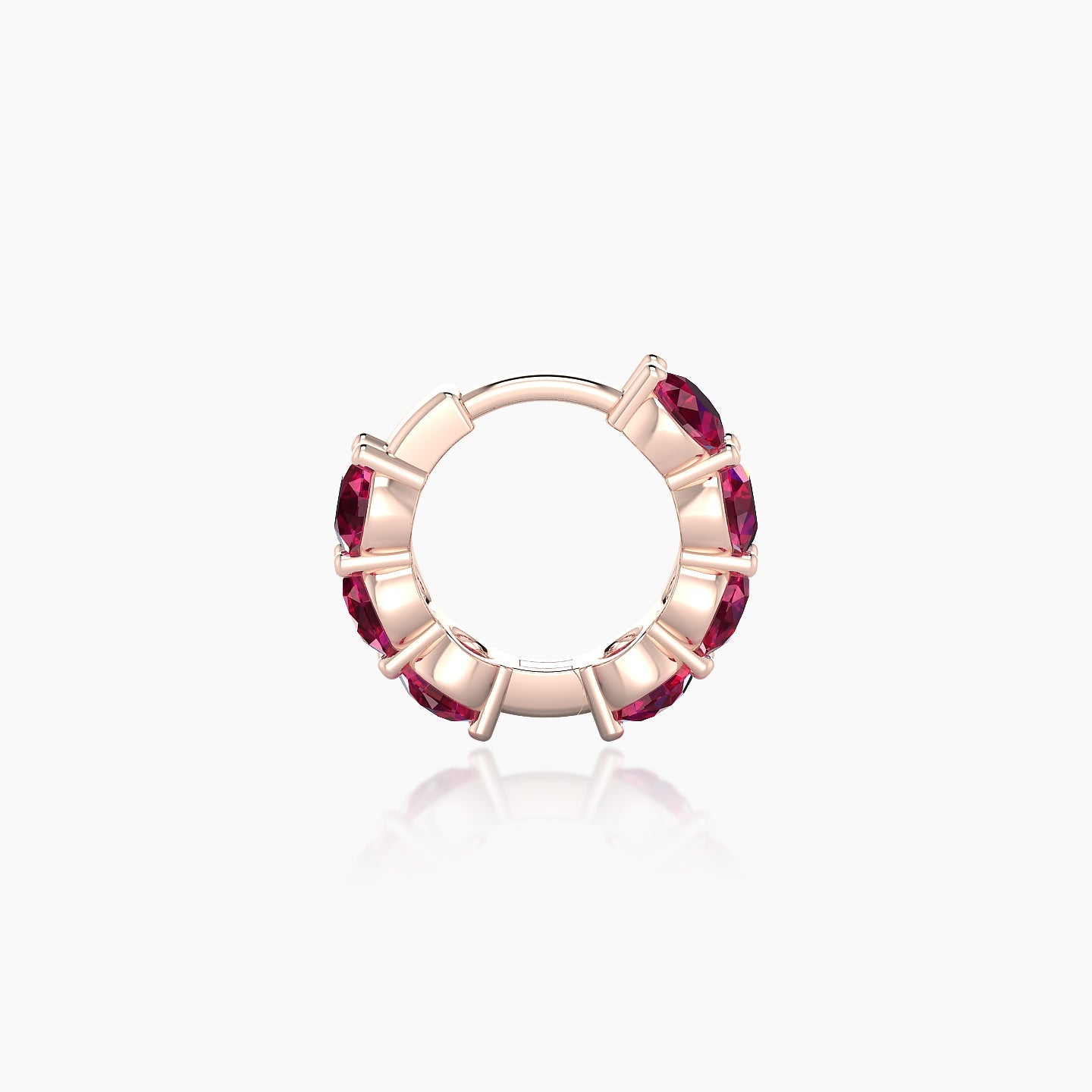 Diana | 18k Rose Gold 6.5 mm Ruby Hoop Piercing