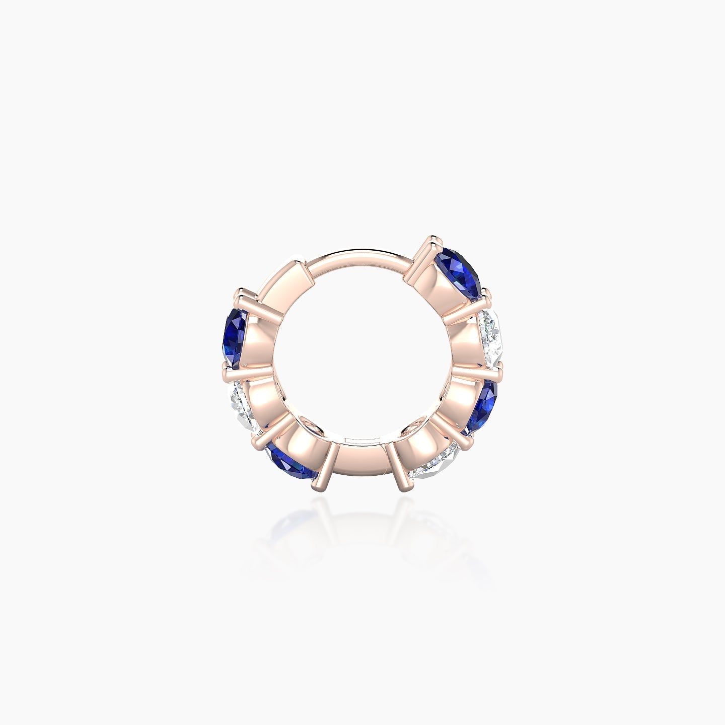 Diana | 18k Rose Gold 6.5 mm Sapphire & Diamond Hoop Piercing