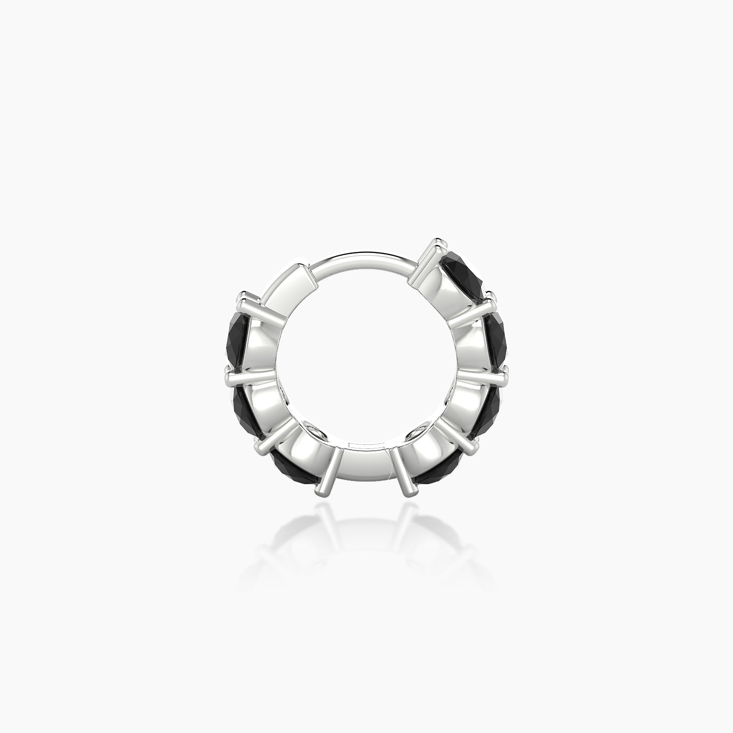 Diana | 18k White Gold 6.5 mm Black Diamond Hoop Piercing