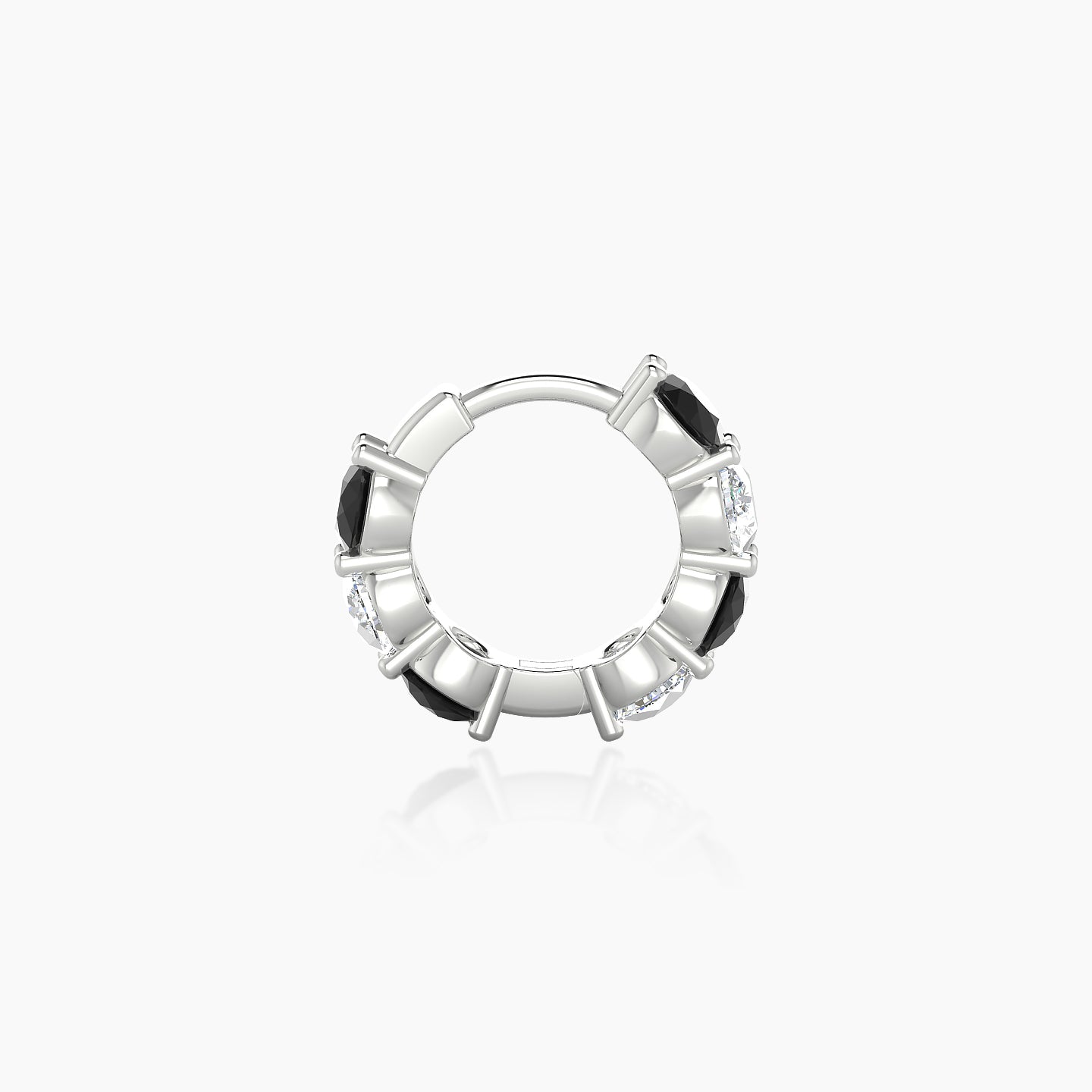 Diana | 18k White Gold 6.5 mm Black Diamond & Diamond Hoop Piercing