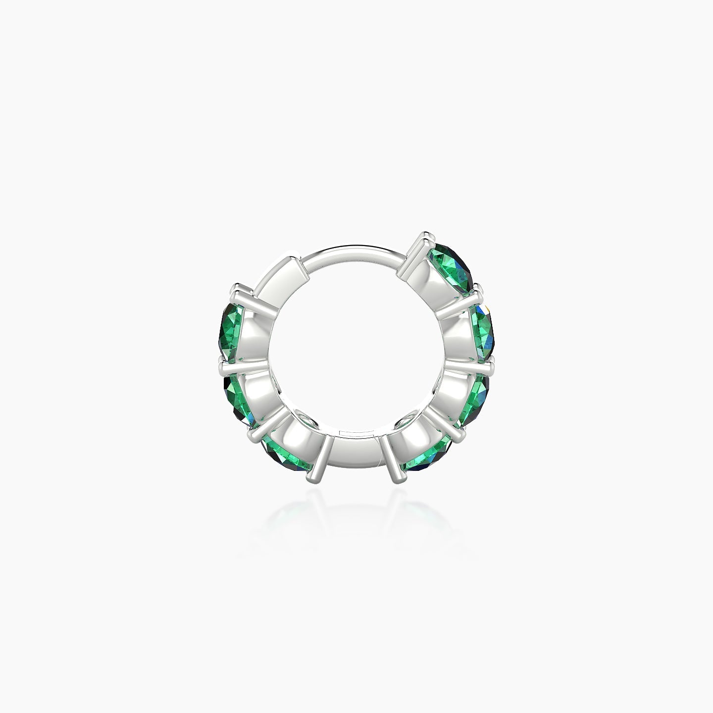 Diana | 18k White Gold 6.5 mm Emerald Hoop Piercing