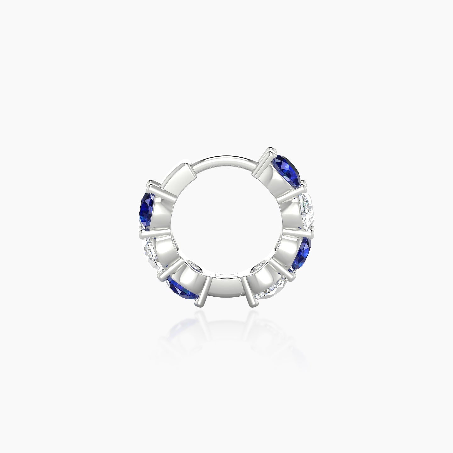 Diana | 18k White Gold 6.5 mm Sapphire & Diamond Hoop Piercing