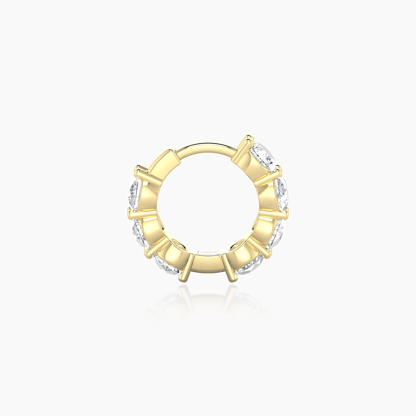 Diana | 18k Yellow Gold 6.5 mm Diamond Hoop Piercing