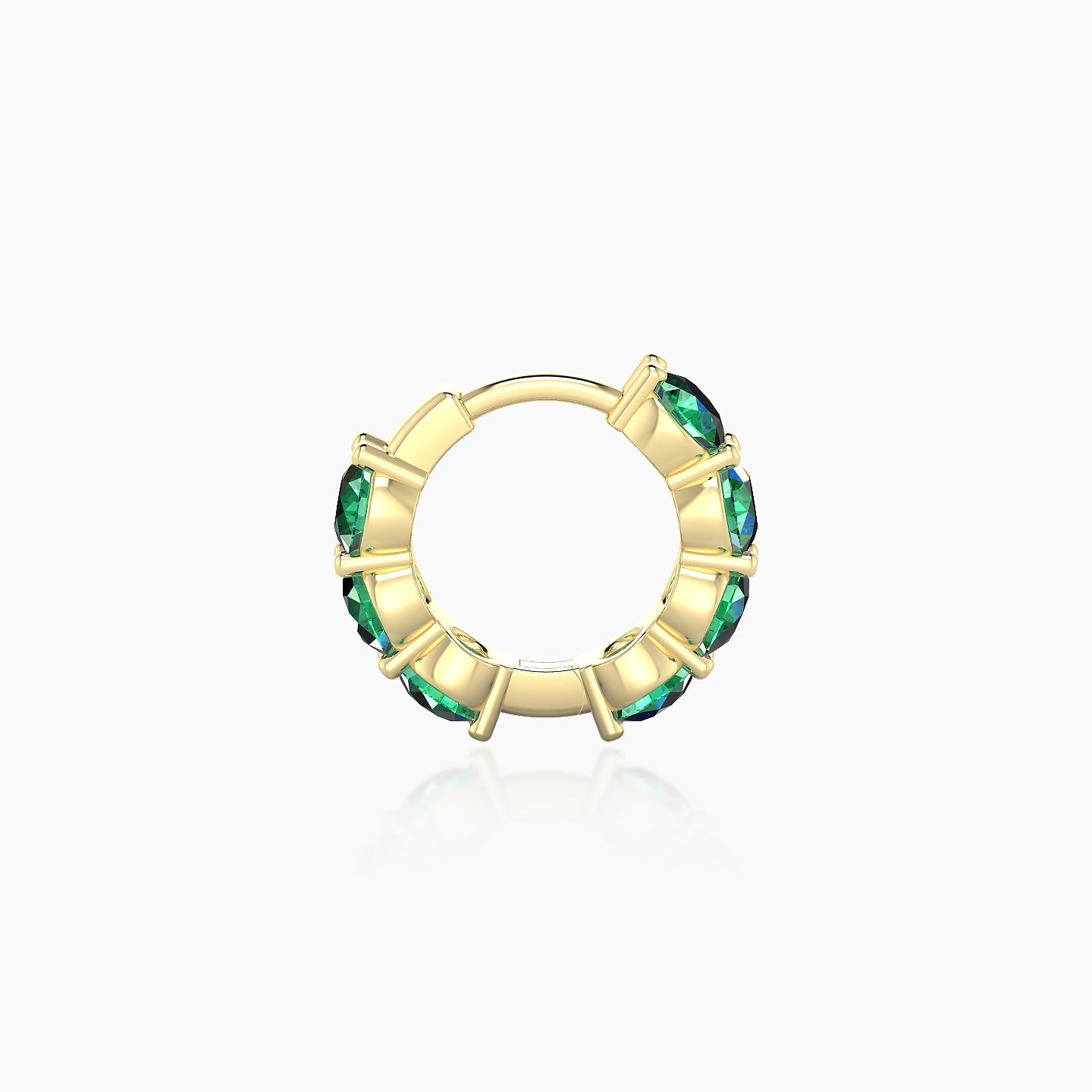 Diana | 18k Yellow Gold 6.5 mm Emerald Hoop Piercing