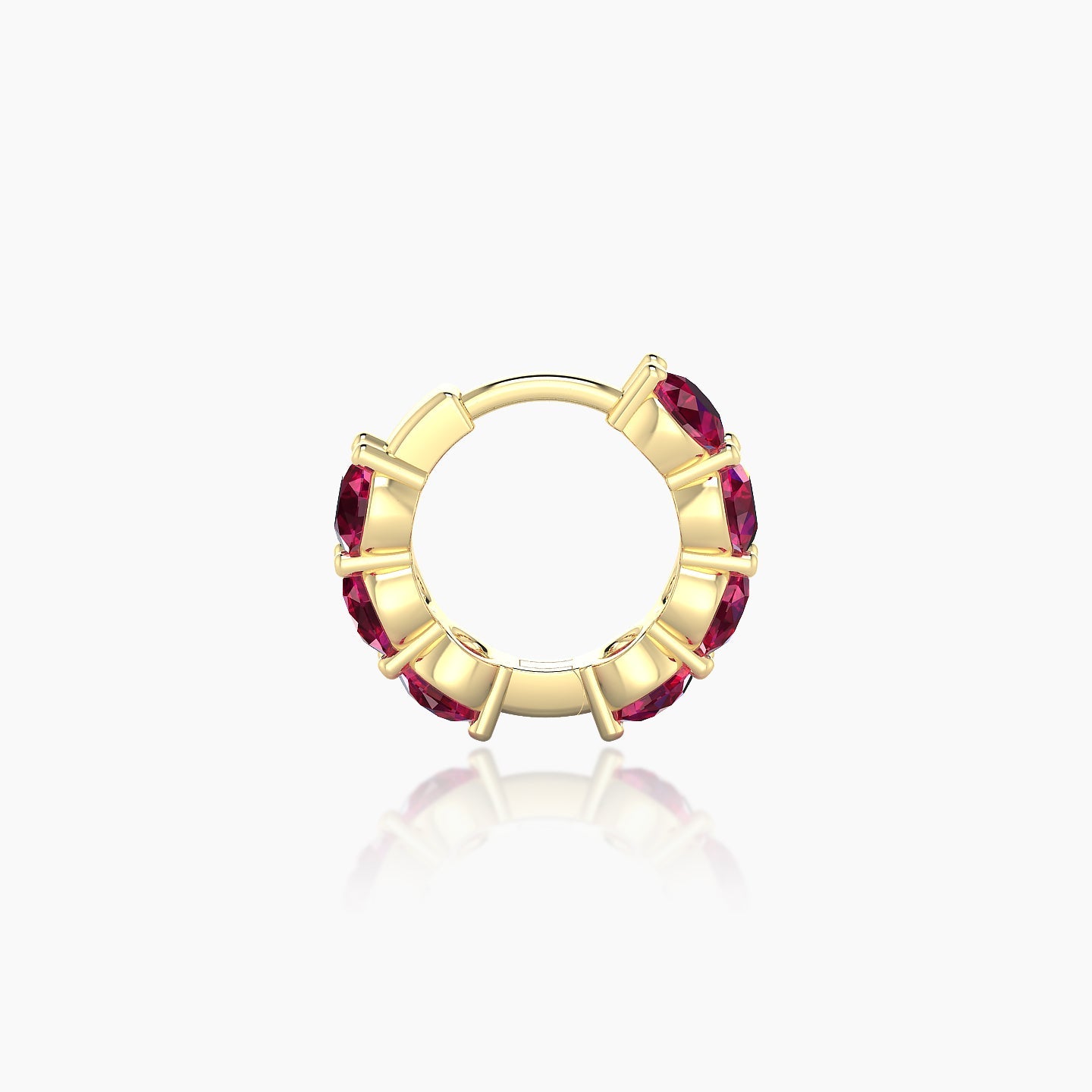 Diana | 18k Yellow Gold 6.5 mm Ruby Hoop Piercing