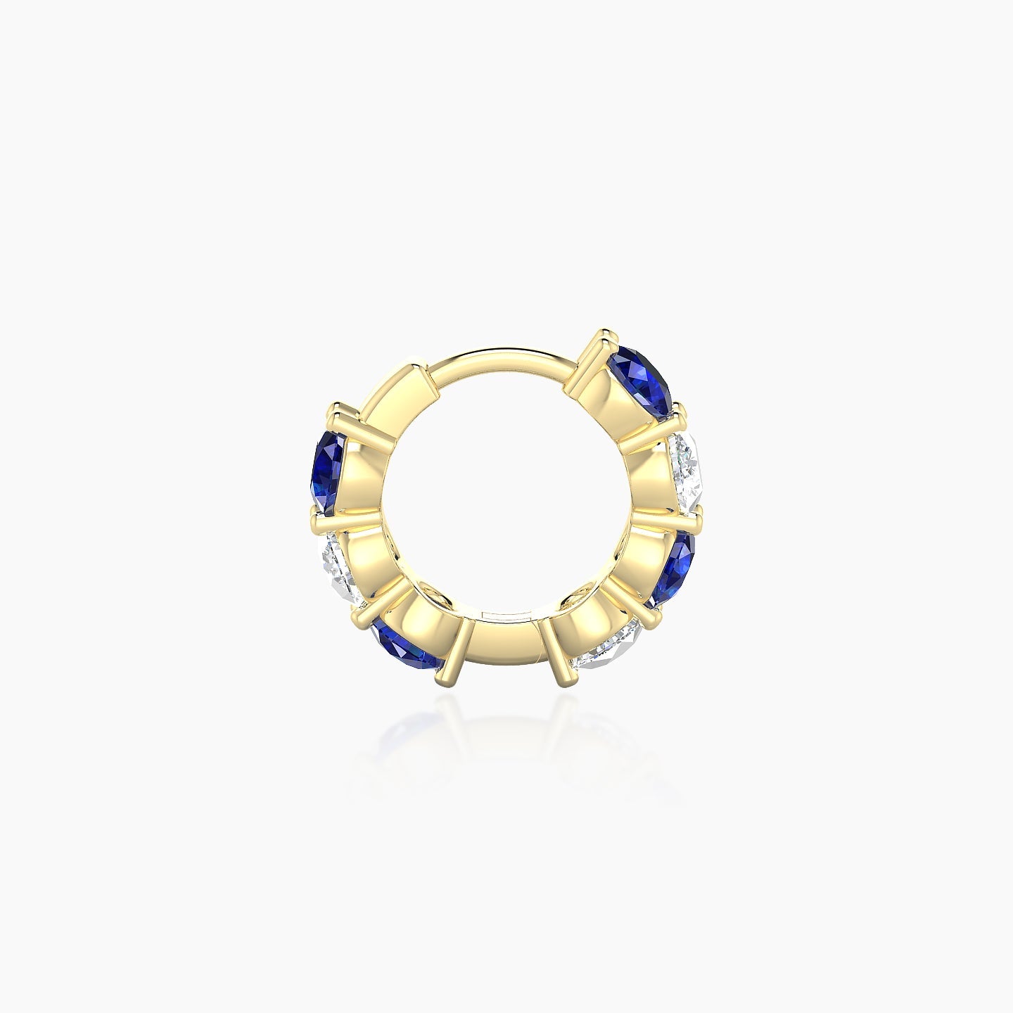 Diana | 18k Yellow Gold 6.5 mm Sapphire & Diamond Hoop Piercing