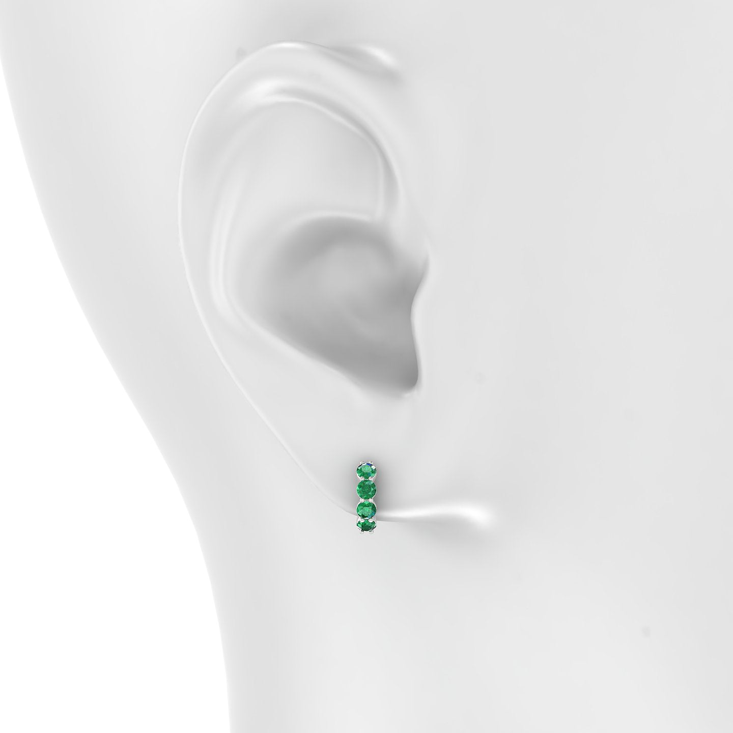 Diana | 18k White Gold 6.5 mm Emerald Hoop Piercing