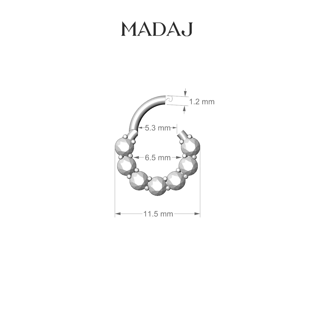 Diana | 18k White Gold 6.5 mm Diamond Septum Piercing