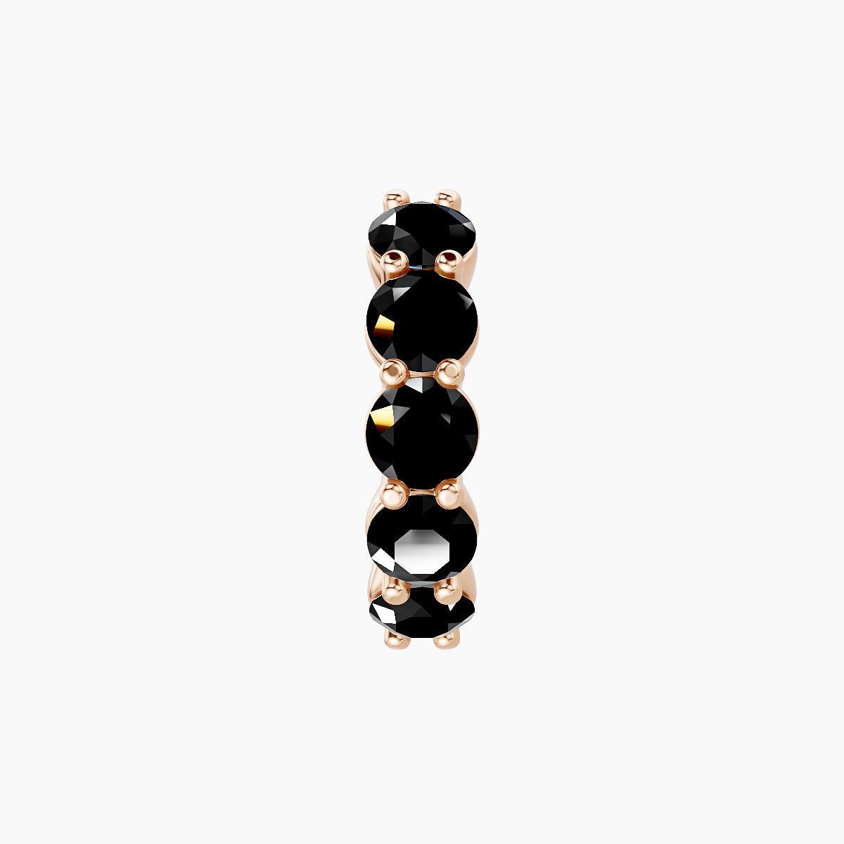 Diana | 18k Rose Gold 8 mm Black Diamond Hoop Piercing