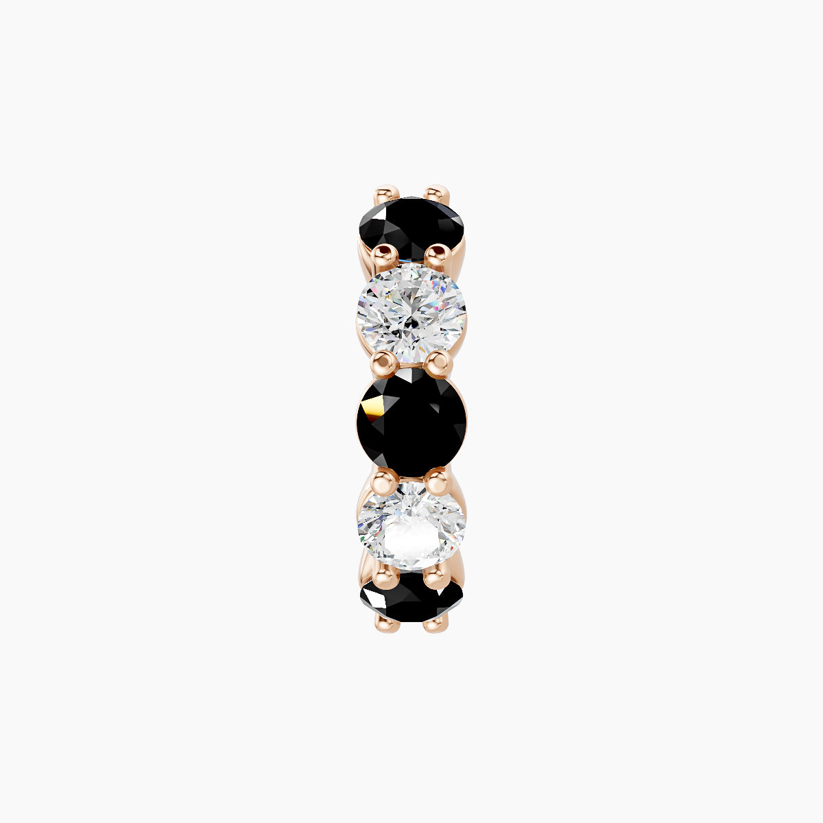 Diana | 18k Rose Gold 8 mm Black Diamond & Diamond Hoop Piercing