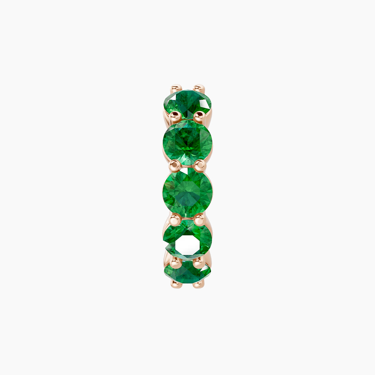 Diana | 18k Rose Gold 8 mm Emerald Hoop Piercing