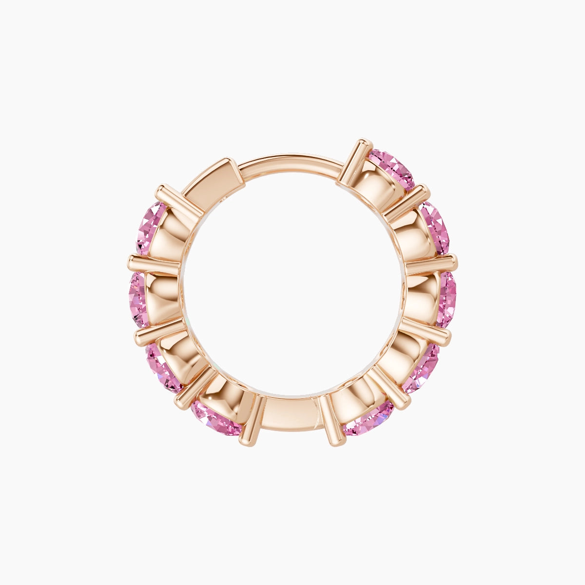 Diana | 18k Rose Gold 8 mm Pink Sapphire Hoop Piercing
