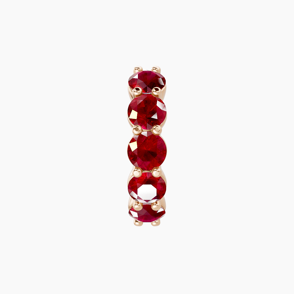 Diana | 18k Rose Gold 8 mm Ruby Hoop Piercing