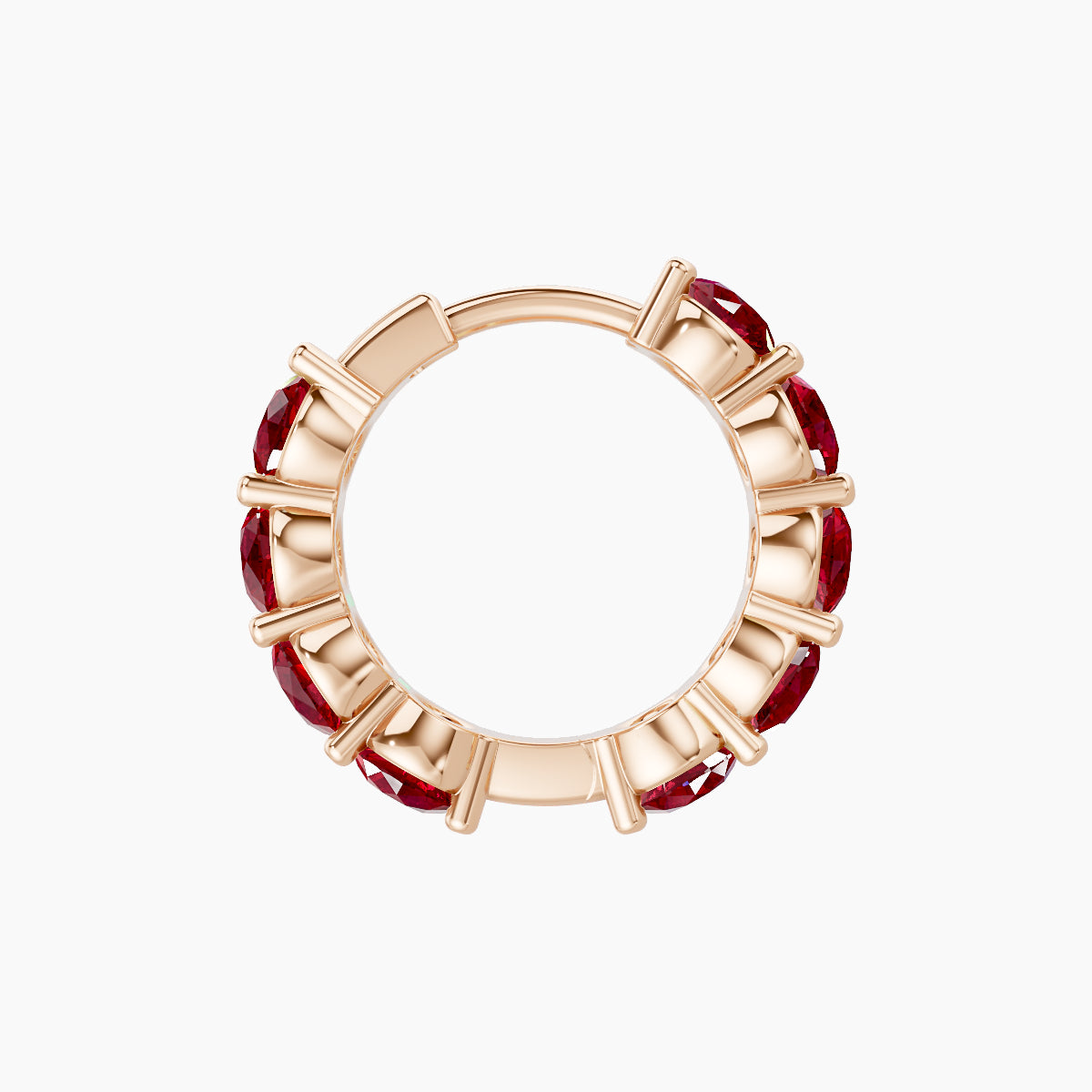 Diana | 18k Rose Gold 8 mm Ruby Hoop Piercing