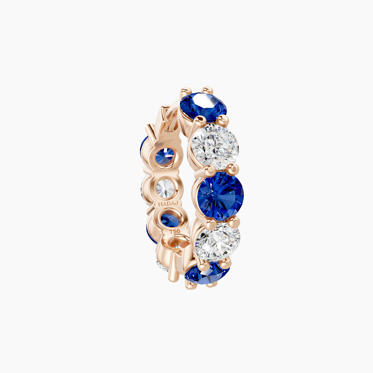 Diana | 18k Rose Gold 8 mm Sapphire & Diamond Hoop Piercing