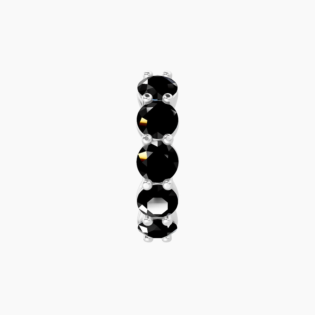 Diana | 18k White Gold 8 mm Black Diamond Hoop Piercing