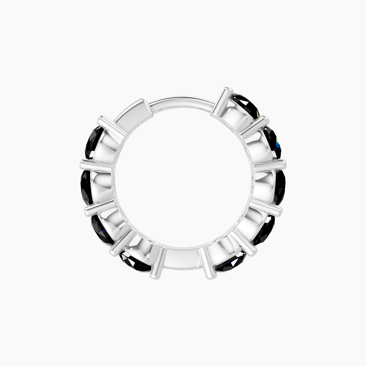 Diana | 18k White Gold 8 mm Black Diamond Hoop Piercing