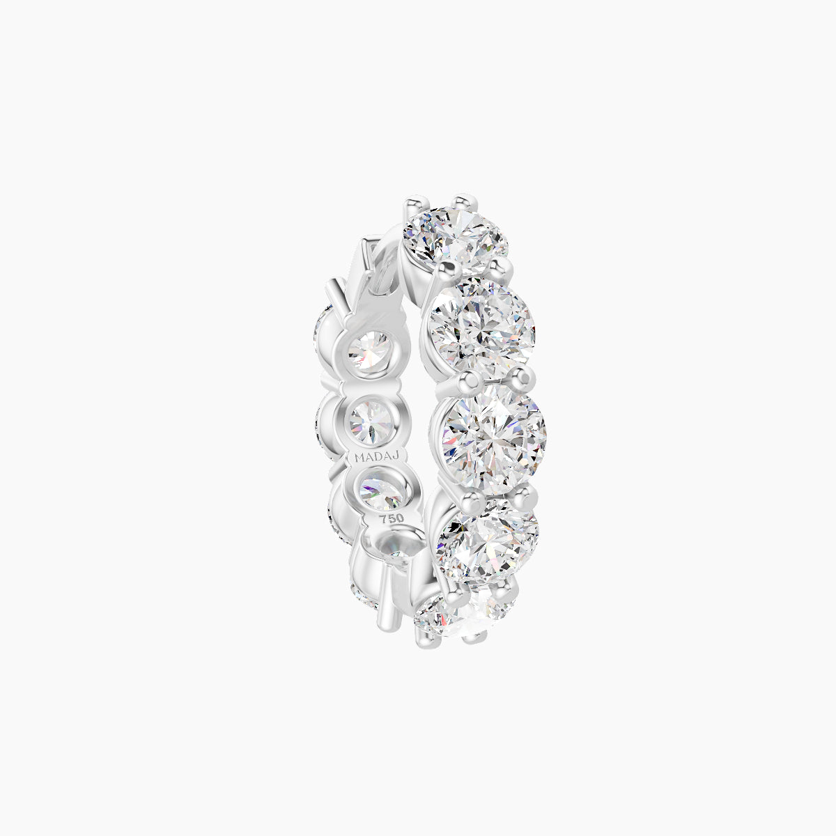 Diana | 18k White Gold 8 mm Diamond Hoop Piercing