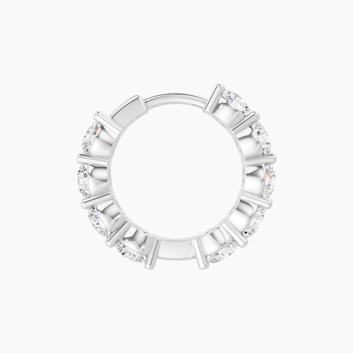 Diana | 18k White Gold 8 mm Diamond Hoop Piercing