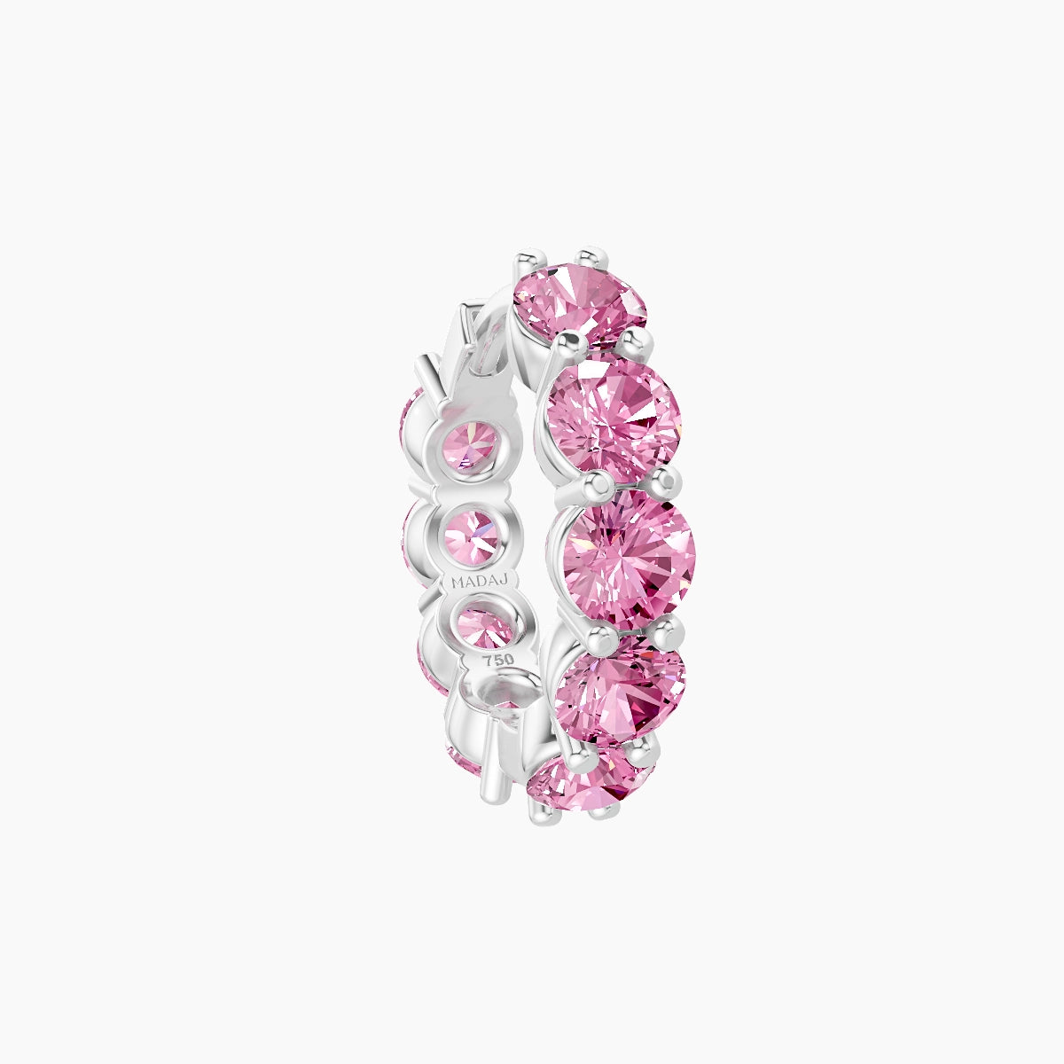 Diana | 18k White Gold 8 mm Pink Sapphire Hoop Piercing