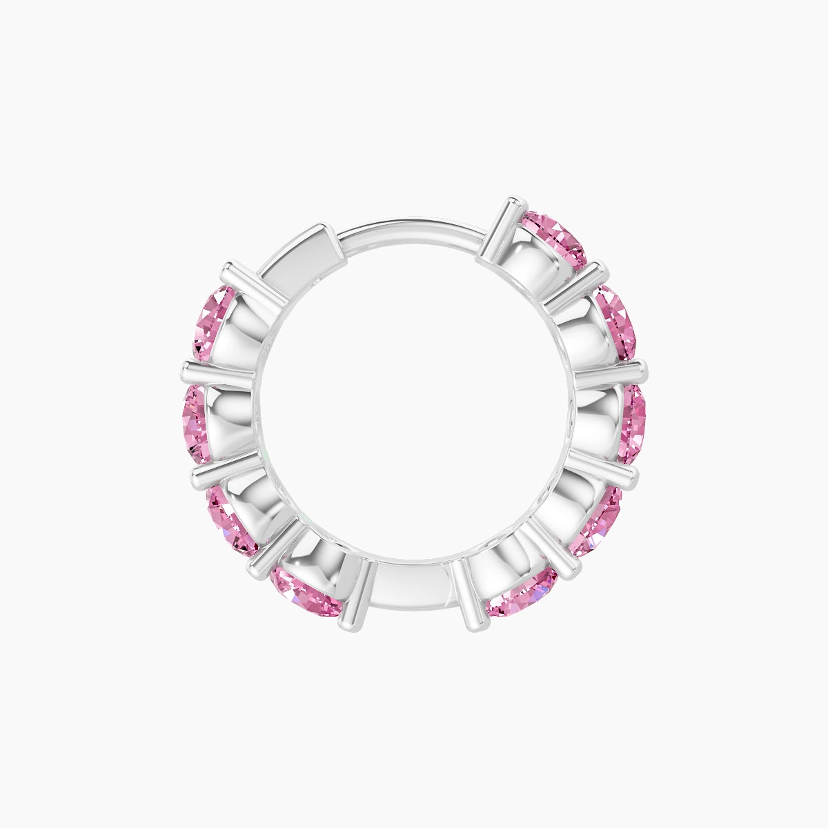 Diana | 18k White Gold 8 mm Pink Sapphire Hoop Piercing