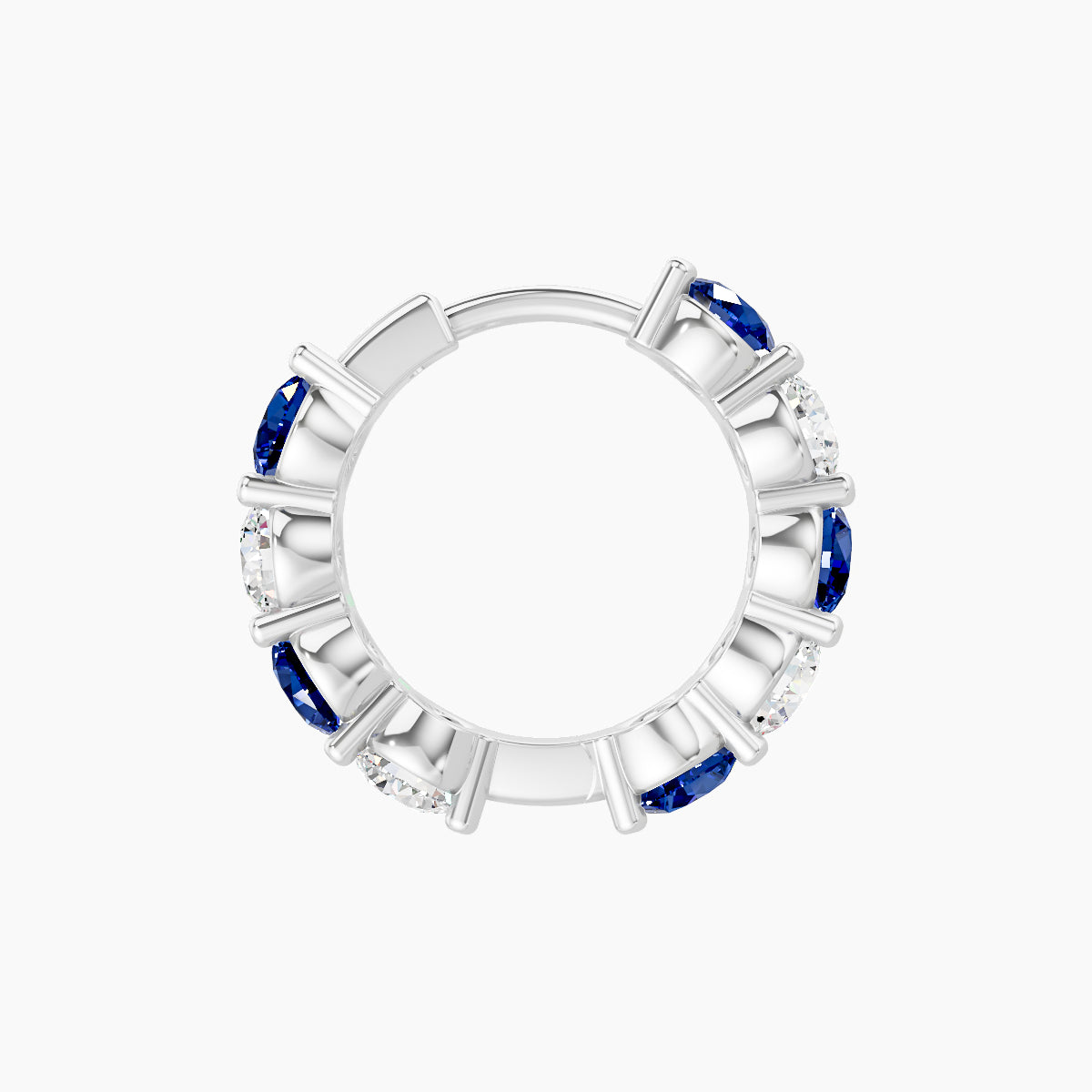 Diana | 18k White Gold 8 mm Sapphire & Diamond Hoop Piercing