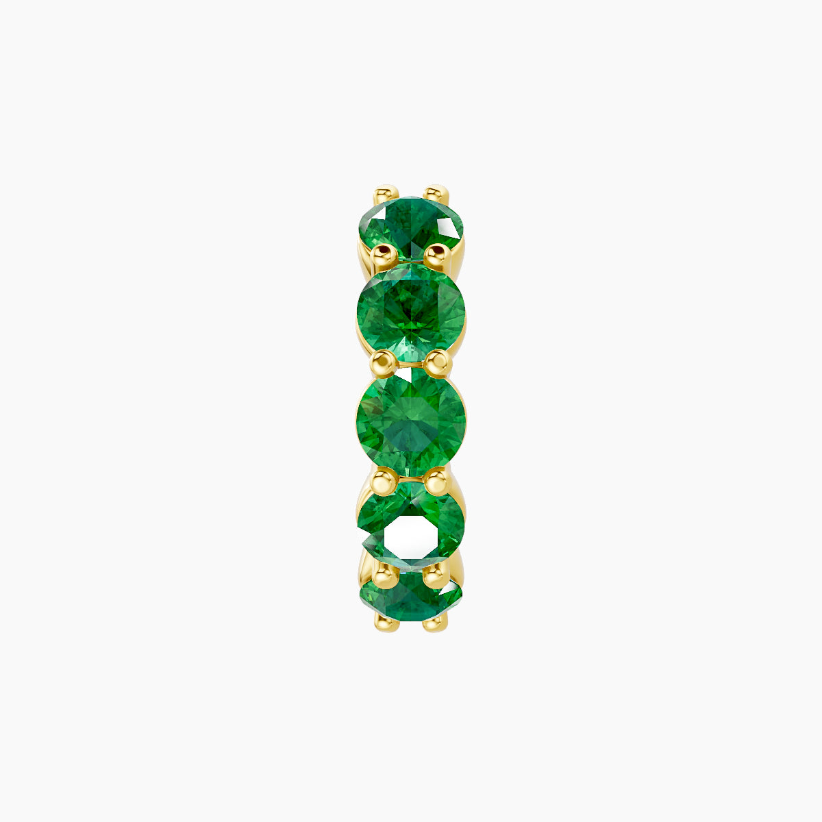 Diana | 18k Yellow Gold 8 mm Emerald Hoop Piercing