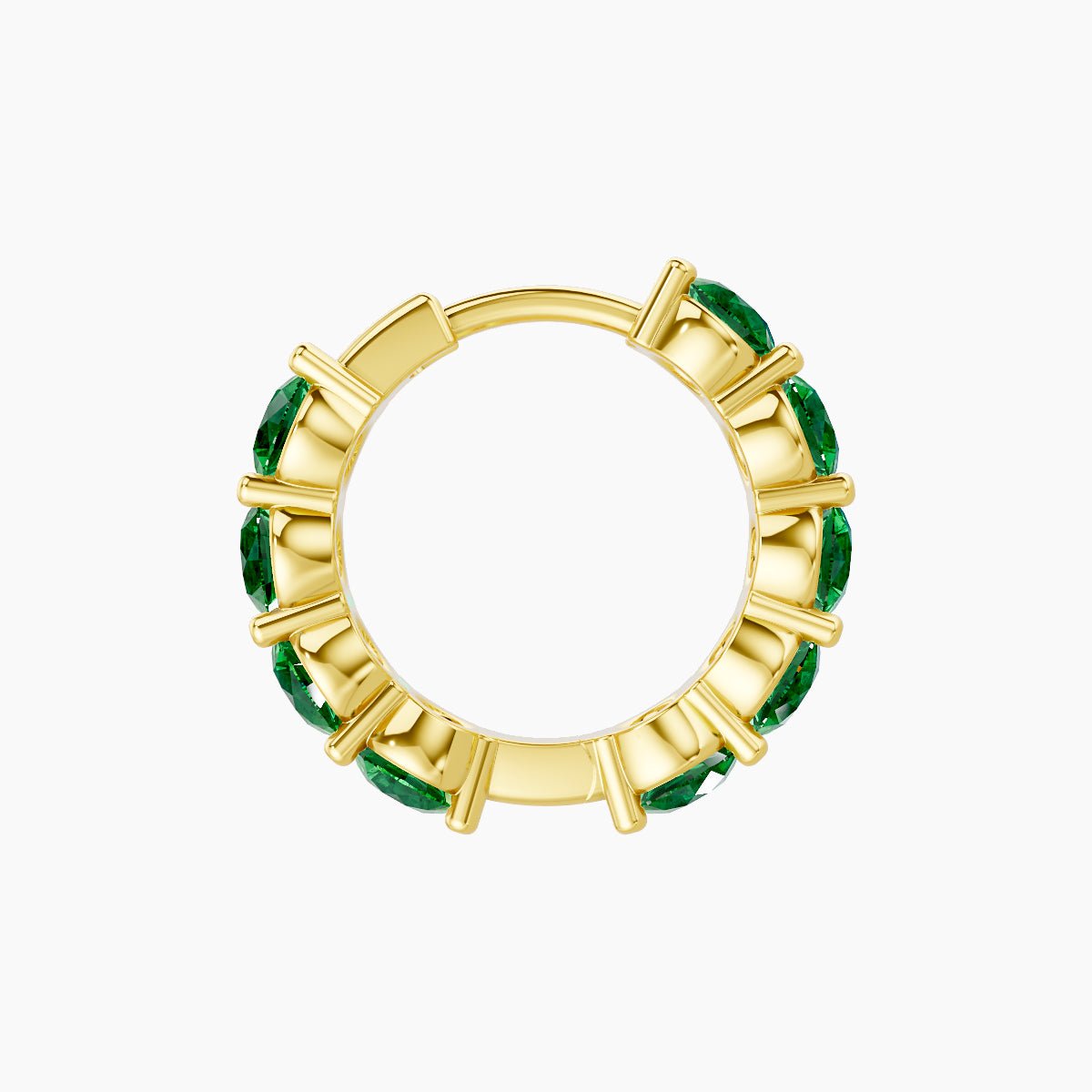 Diana | 18k Yellow Gold 8 mm Emerald Hoop Piercing