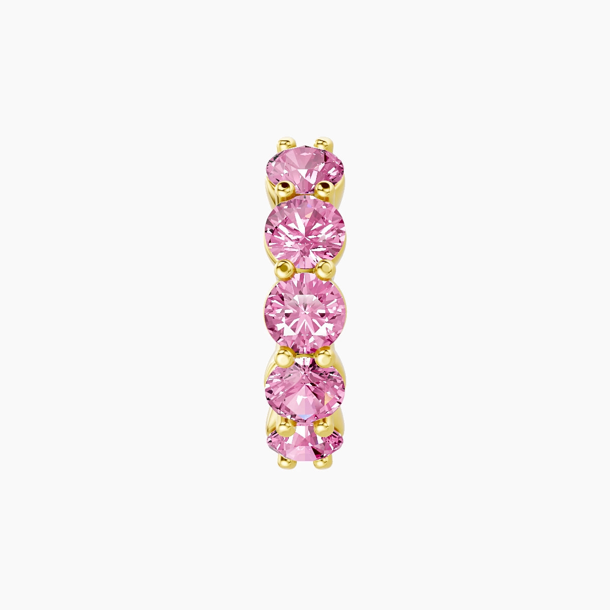 Diana | 18k Yellow Gold 8 mm Pink Sapphire Hoop Piercing