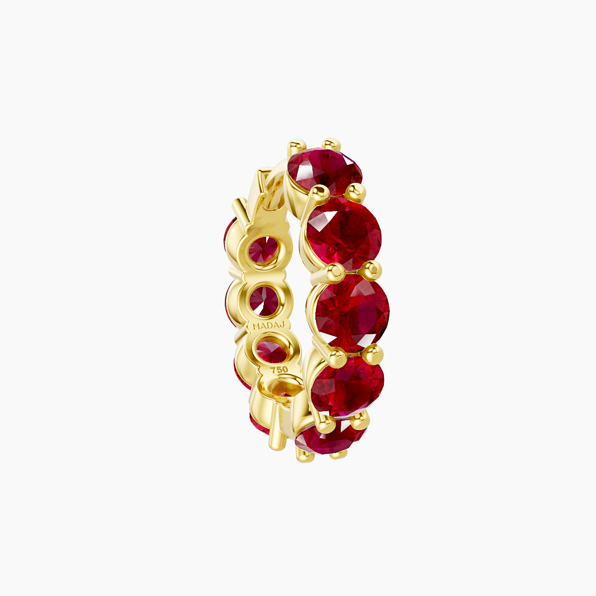 Diana | 18k Yellow Gold 8 mm Ruby Hoop Piercing