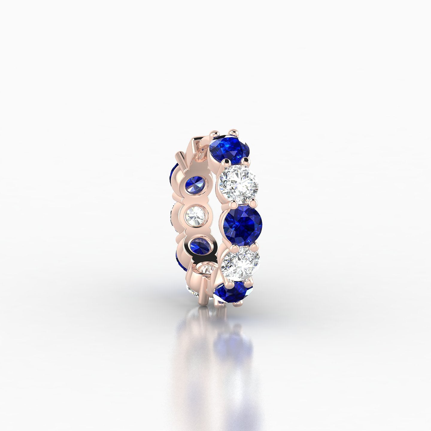 Diana | 18k Rose Gold 8 mm Sapphire & Diamond Hoop Piercing