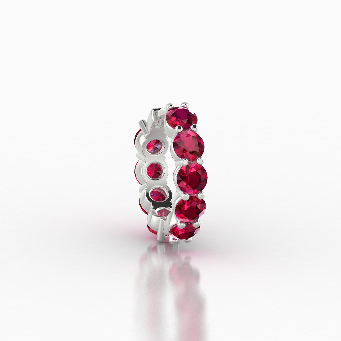 Diana | 18k White Gold 8 mm Ruby Hoop Piercing