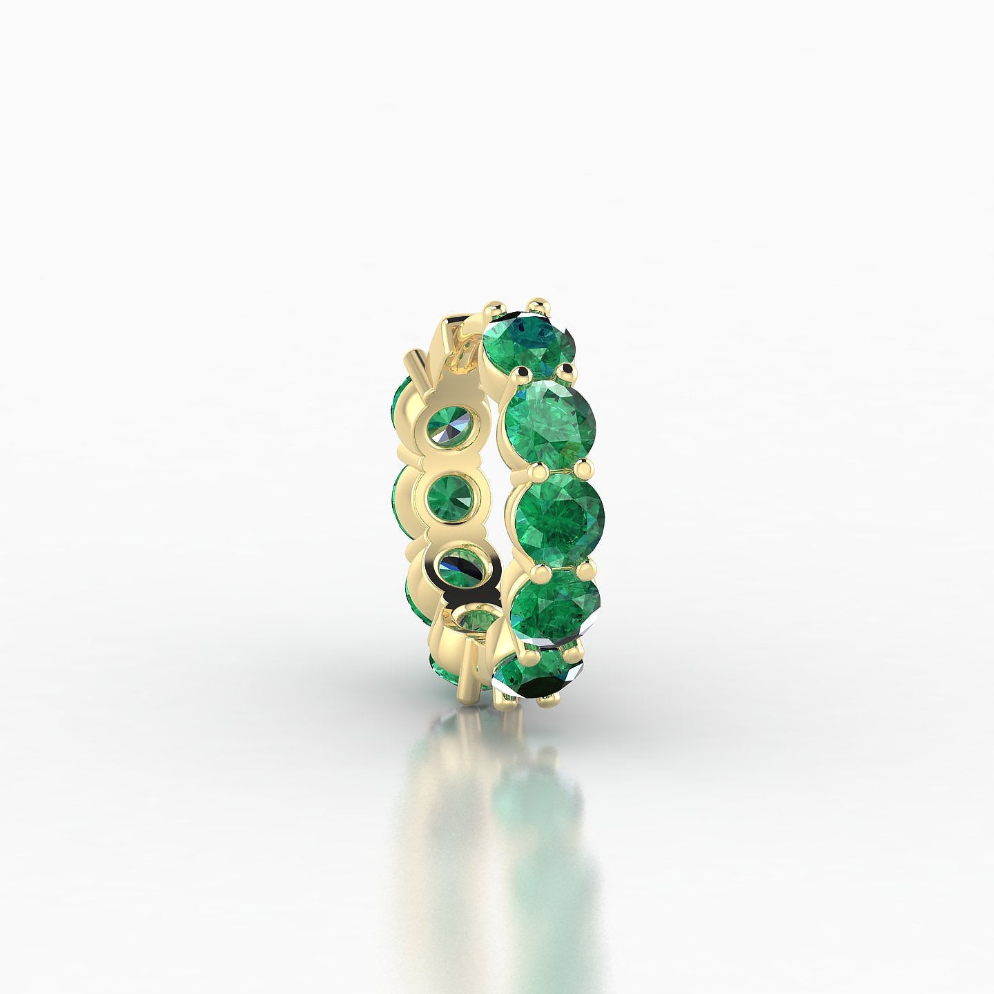 Diana | 18k Yellow Gold 8 mm Emerald Hoop Piercing