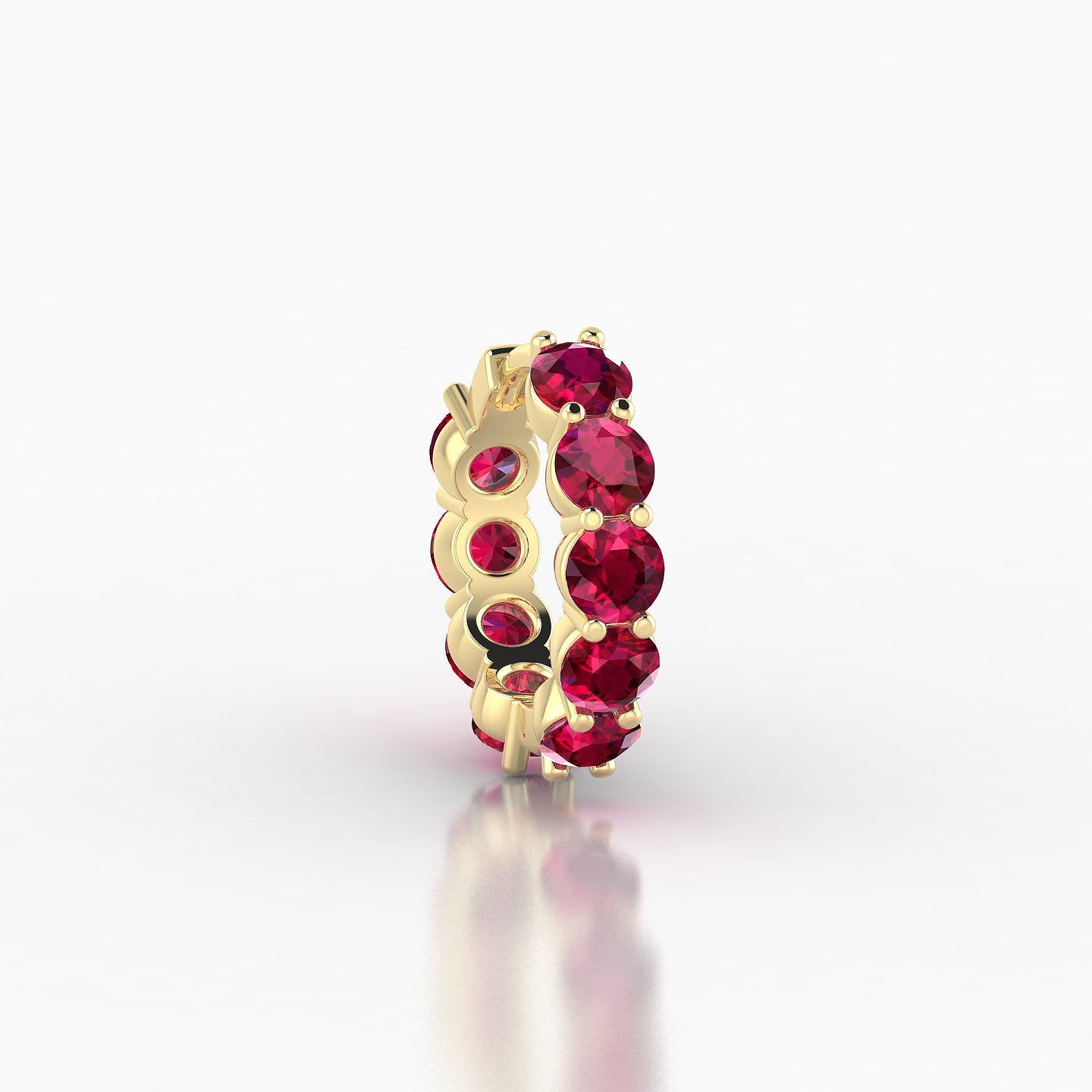 Diana | 18k Yellow Gold 8 mm Ruby Hoop Piercing