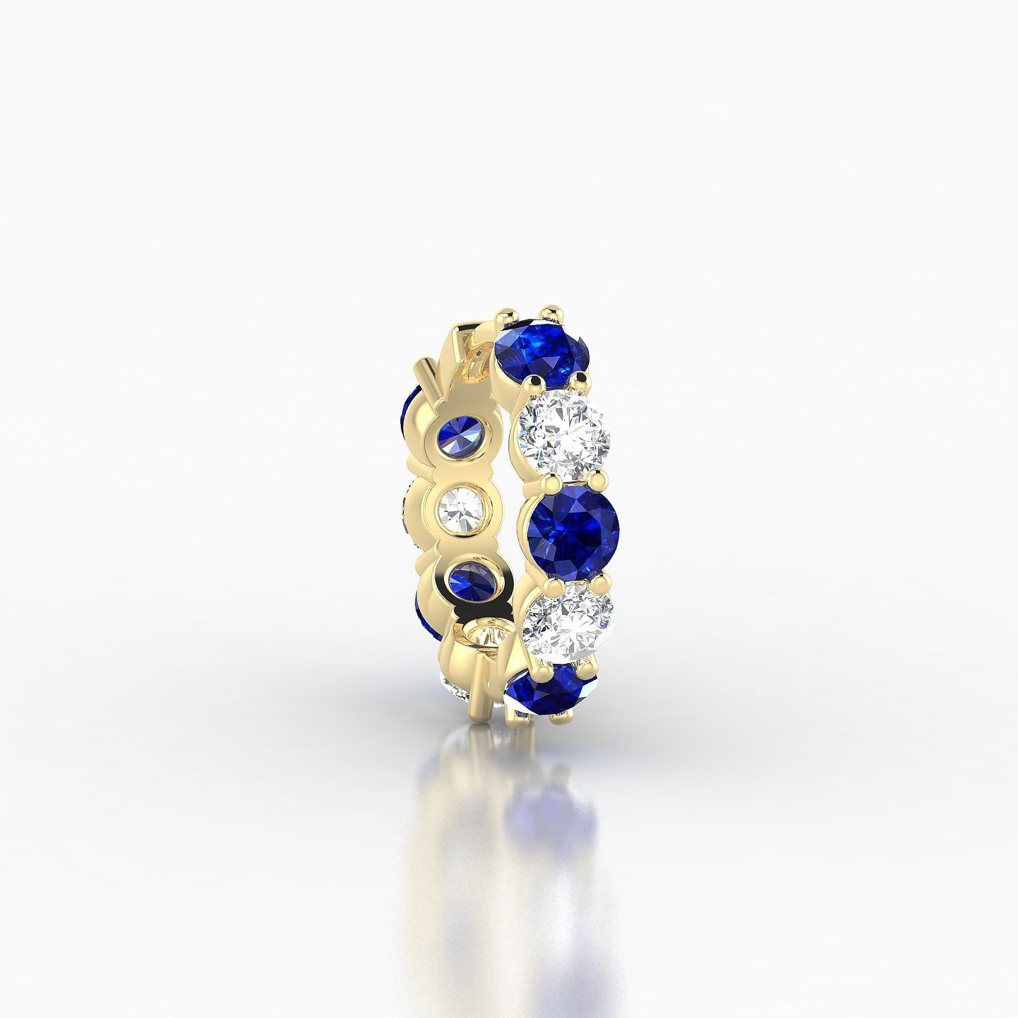 Diana | 18k Yellow Gold 8 mm Sapphire & Diamond Hoop Piercing