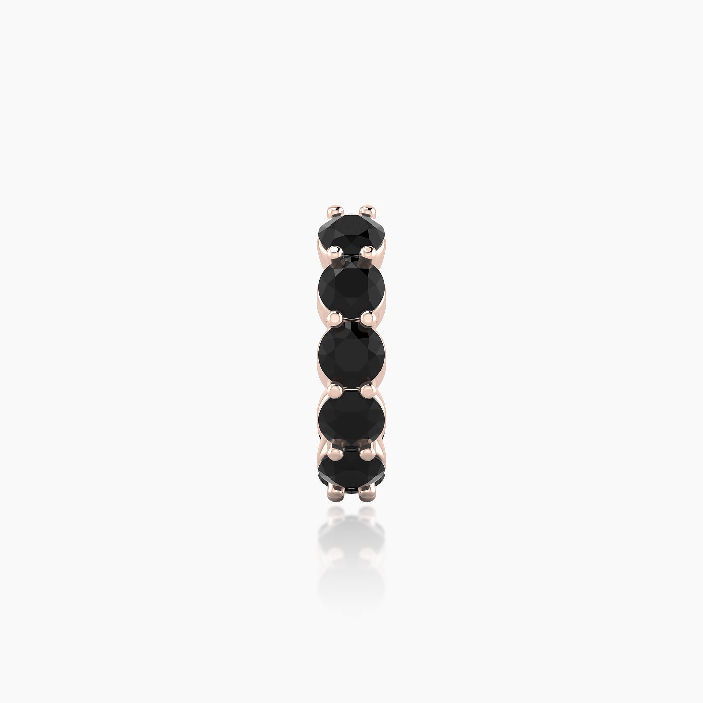 Diana | 18k Rose Gold 8 mm Black Diamond Hoop Piercing