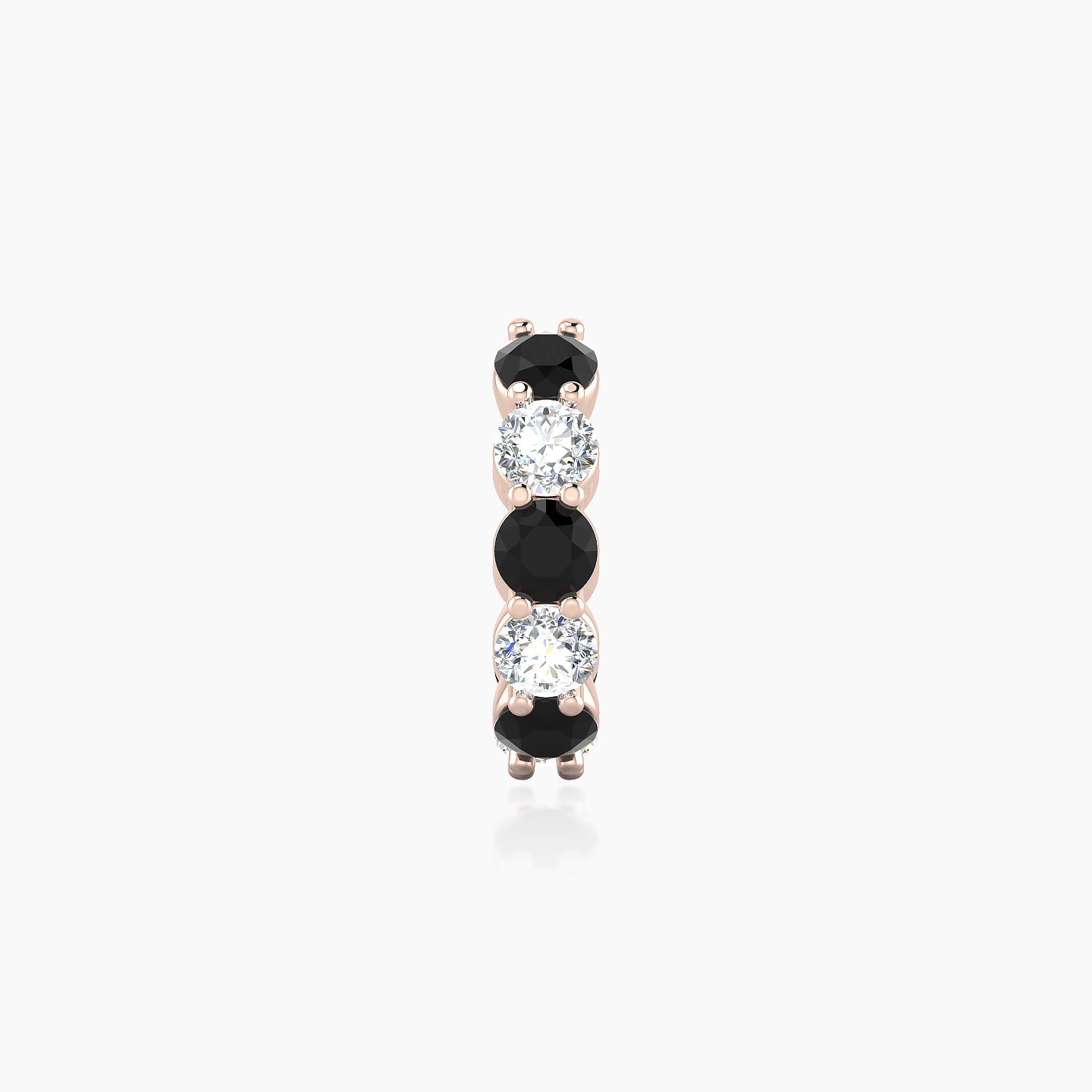 Diana | 18k Rose Gold 8 mm Black Diamond & Diamond Hoop Piercing