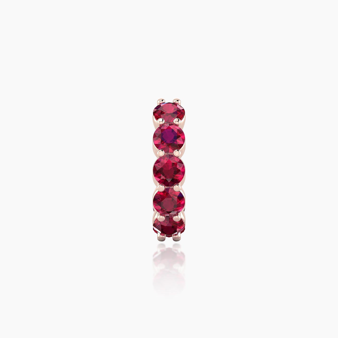 Diana | 18k Rose Gold 8 mm Ruby Hoop Piercing