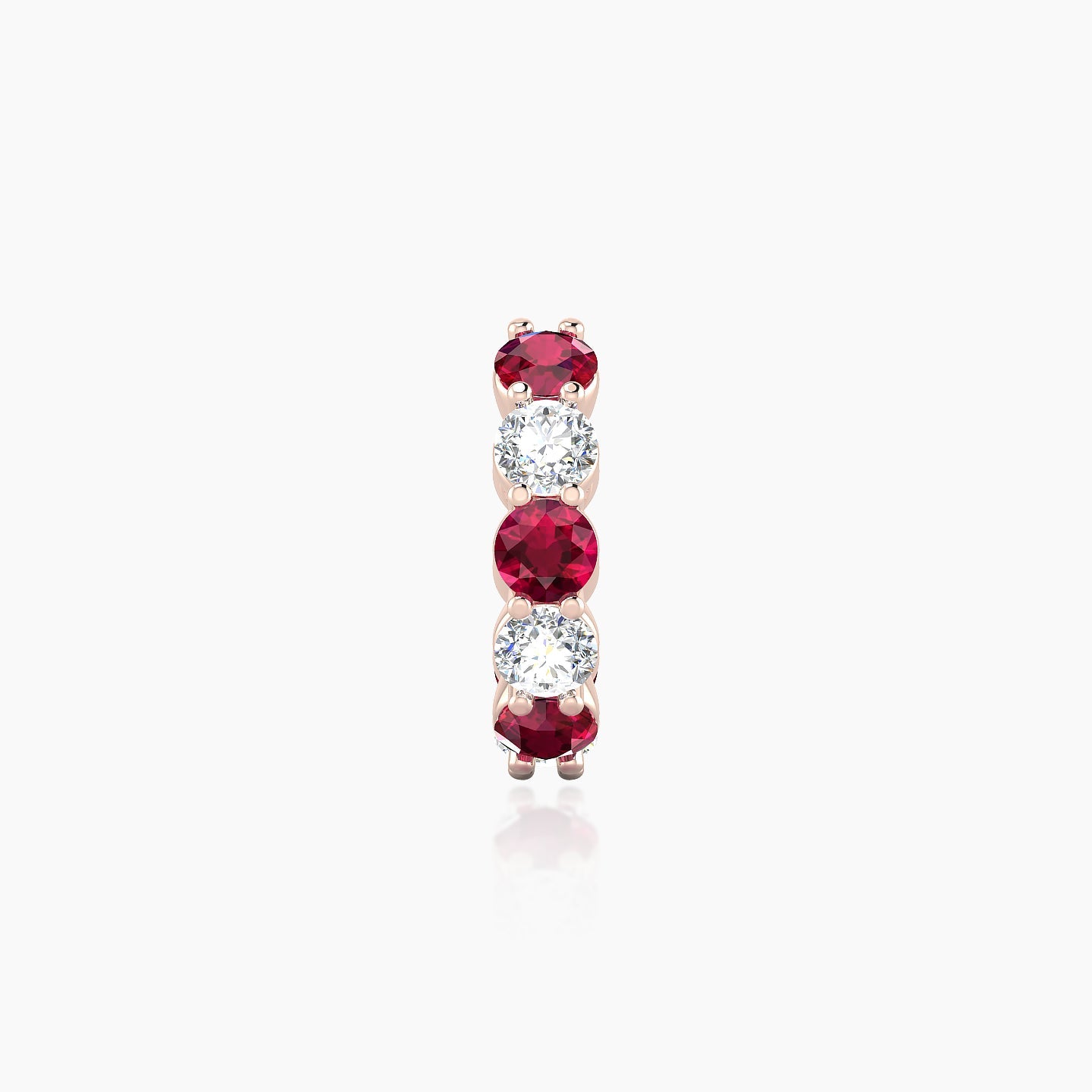 Diana | 18k Rose Gold 8 mm Ruby & Diamond Hoop Piercing